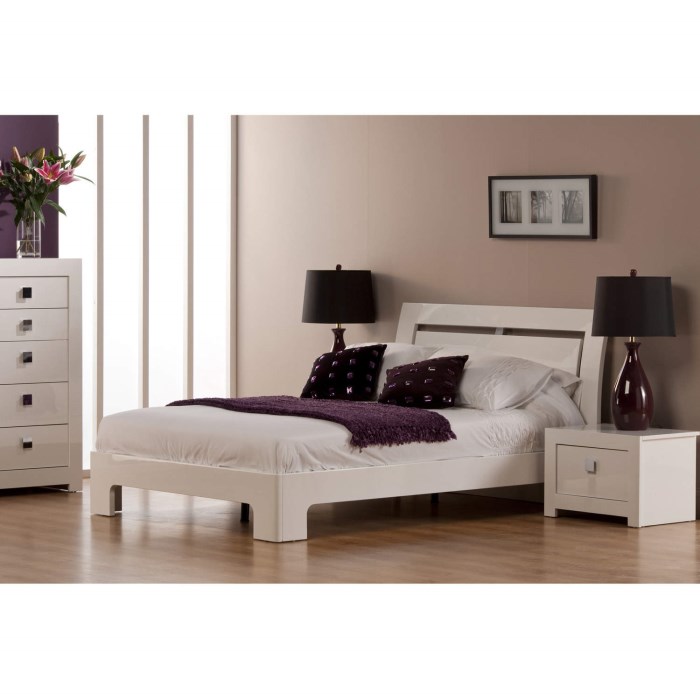 World Furniture Bari High Gloss White Single Bed Furniture123