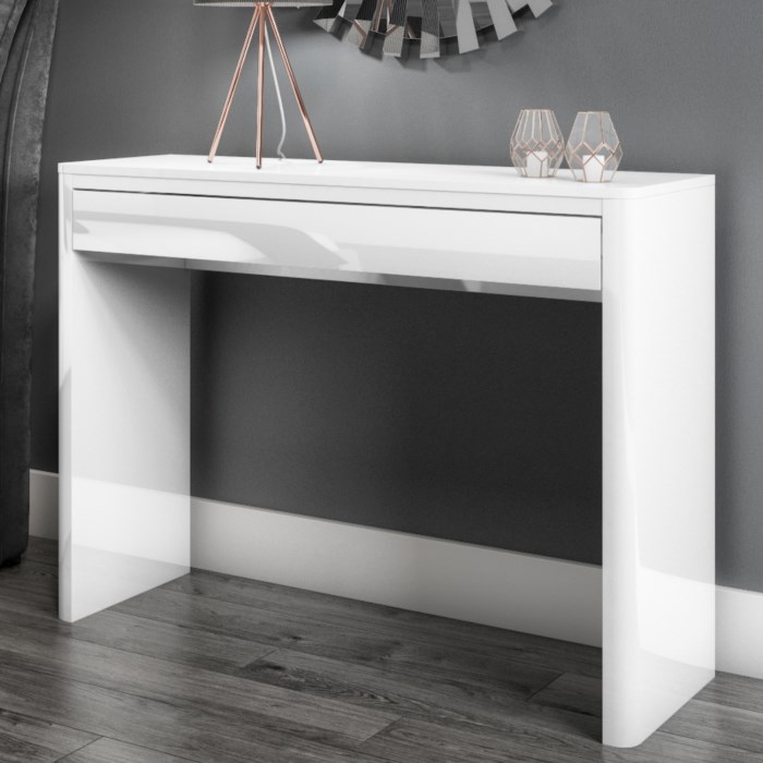 Lexi White High Gloss Console Table Furniture123