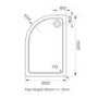 1200x800mm Stone Resin Left Hand Offset Quadrant Shower Tray - Pearl 