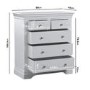 Grey Painted French Chest of 5 Drawers - Olivia