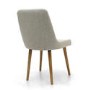 Pair of Dining Chairs in Beige Fabric with Wooden Legs - Capri
