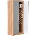 100-101-062 Seconique 100-101-062 Seconique Seville 2 Door Wardrobe in Light Oak Veneer/Grey High Gloss