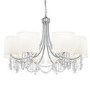 8 Light Chrome Chandelier with Shades & Crystal Beads - Nina