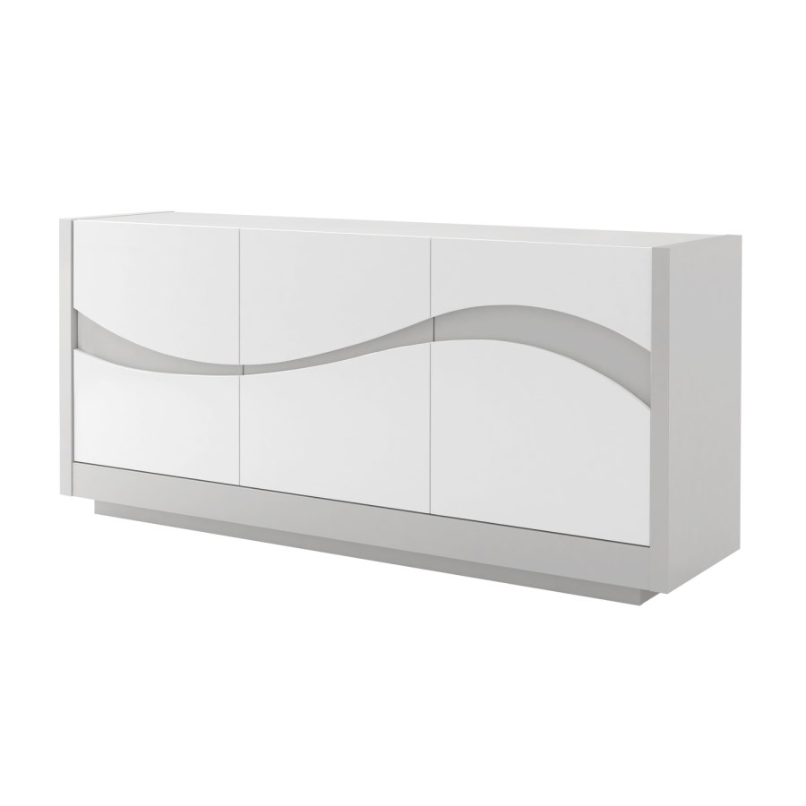 Sciae Flam Light Grey High Gloss 3 Door Sideboard