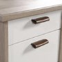 Oak Effect Desk with Drawers - Teknik Office