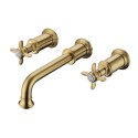 BeBa_25973 Wall Mounted Brass Crosshead Basin Mixer Tap - Camden