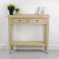 Narrow Light Wood Console Table with Drawers - Arelette Narrow Light Wood Console Table with Drawers - Arelette