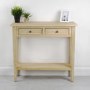 Narrow Light Wood Console Table with Drawers - Arelette