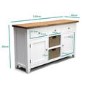 Large White Sideboard with Oak Top & Baskets - Aylesbury