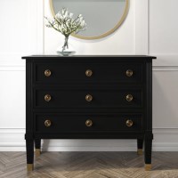 Bridget 3 Drawer Handmade Black Chest of Drawers in Solid Wood Bridget 3 Drawer Handmade Black Chest of Drawers in Solid Wood