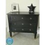 Bridget 3 Drawer Handmade Black Chest of Drawers in Solid Wood