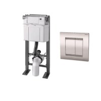 Wirquin Chrono WC Frame with Chrome Flush Plate Wirquin Chrono WC Frame with Chrome Flush Plate