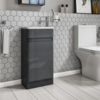 400mm Dark Grey Cloakroom Vanity Unit with Basin - Portland 400mm Dark Grey Cloakroom Vanity Unit with Basin - Portland