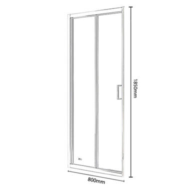 Bi-Fold Shower Door 800 - 4mm Glass - Vega
