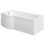 Portland Left Hand P Shape Shower Bath - 1500 x 800mm