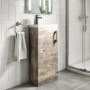 400mm Wood Effect Cloakroom Vanity Unit with Basin - Ashford