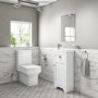 Baxenden Cloakroom Toilet Suite with White Floorstanding Vanity Unit and Basin