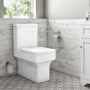 Baxenden Cloakroom Toilet Suite with White Floorstanding Vanity Unit and Basin