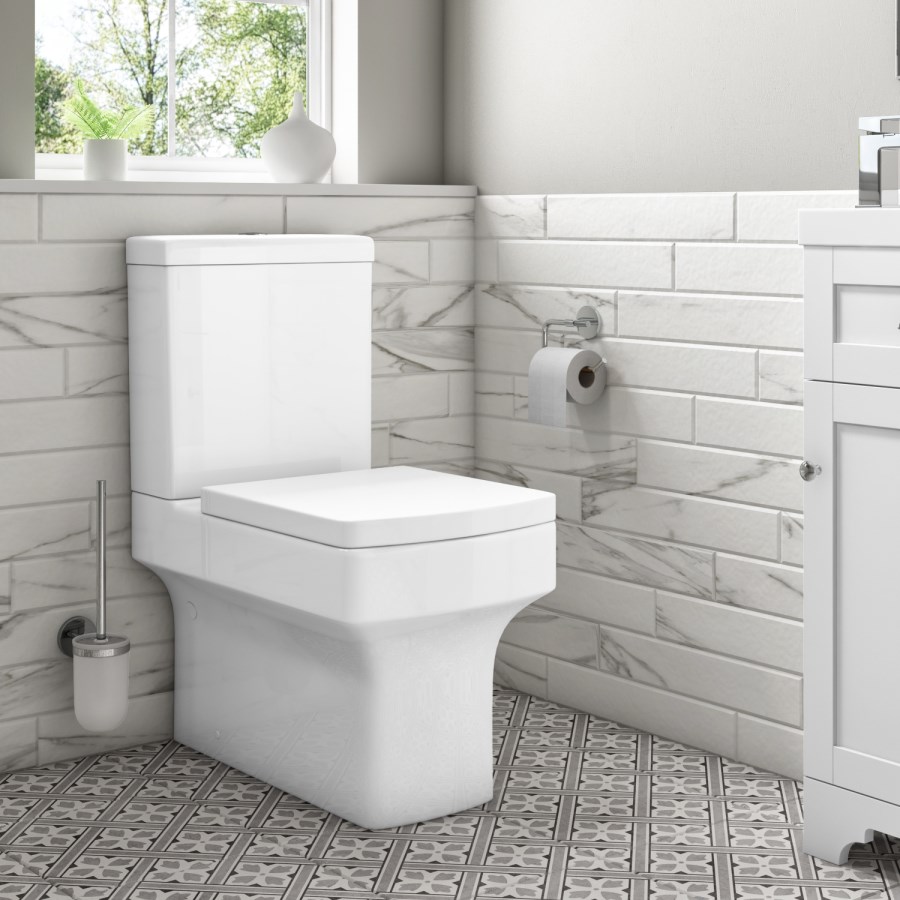 Baxenden Cloakroom Toilet Suite with White Floorstanding Vanity Unit and Basin