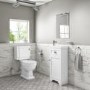 Traditional Cloakroom Suite with White Vanity Unit Small Basin & Close Coupled Toilet