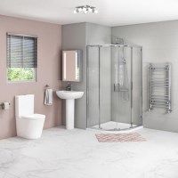 Juno 1000x1000mm Quadrant Enclosure with Newport Toilet and Basin Suite Juno 1000x1000mm Quadrant Enclosure with Newport Toilet and Basin Suite