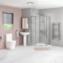 Juno 1000x1000mm Quadrant Enclosure with Newport Toilet and Basin Suite