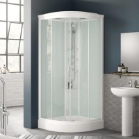 900mm Quadrant Hydromassage Shower Cabin with Tray - Aqualine 900mm Quadrant Hydromassage Shower Cabin with Tray - Aqualine