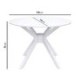 White Round Dining Table with 4 Pink Velvet Dining Chairs