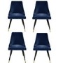 Grade A1 - Set of 4 Navy Velvet Dining Chairs - Maddy