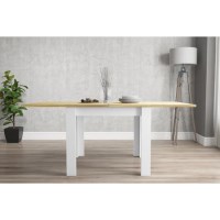 GRADE A1 - New Town Farmhouse Flip Top Cream & Oak Dining Table - Seats 4 GRADE A1 - New Town Farmhouse Flip Top Cream & Oak Dining Table - Seats 4