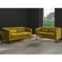 Lotti Green Velvet 3 Seater Sofa & 2 Seater Sofa Set