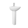 Corner Sink with Full Pedestal - 1 Tap Hole