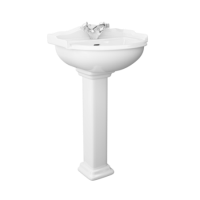 Traditional 1 Tap Hole Full Pedestal Sink - 625mm Wide Traditional 1 Tap Hole Full Pedestal Sink - 625mm Wide
