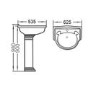 Traditional 1 Tap Hole Full Pedestal Sink - 625mm Wide