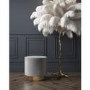 Xena Pouffe in Pale Grey Velvet - Small Round Upholstered Stool