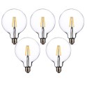 BUN/iQ-wifIFILCE27/78181 electriQ Smart Filament Bulb Large Round E27 Clear 5w - 5 Pack