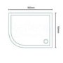 Left Hand Offset Quadrant Low Profile Shower Tray - 900 x 760mm - Ultralite