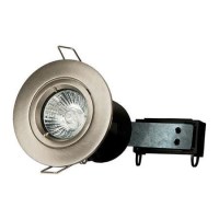 GRADE A1 - Box Opened Brushed Steel Fixed Fire Rated Spotlight - Twist & Lock GRADE A1 - Box Opened Brushed Steel Fixed Fire Rated Spotlight - Twist & Lock
