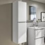 Wall Hung Tall Boy Storage Unit 1400mm - White Gloss - Portland