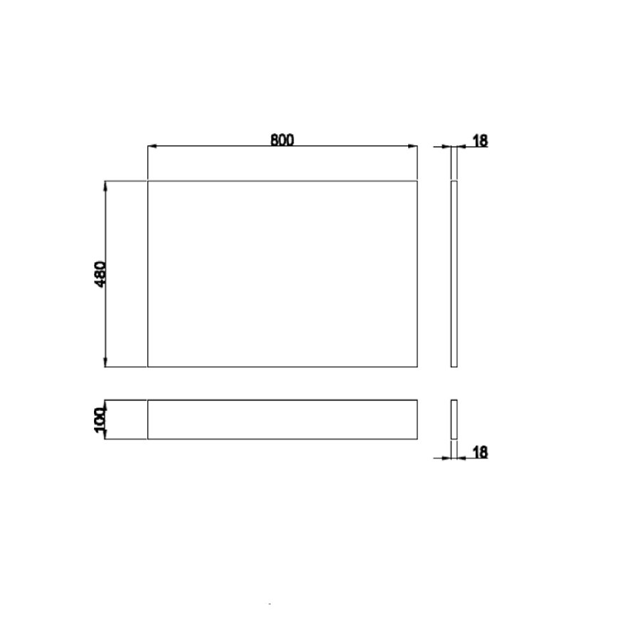 800mm Wooden White Gloss Bath End Panel - Ashford