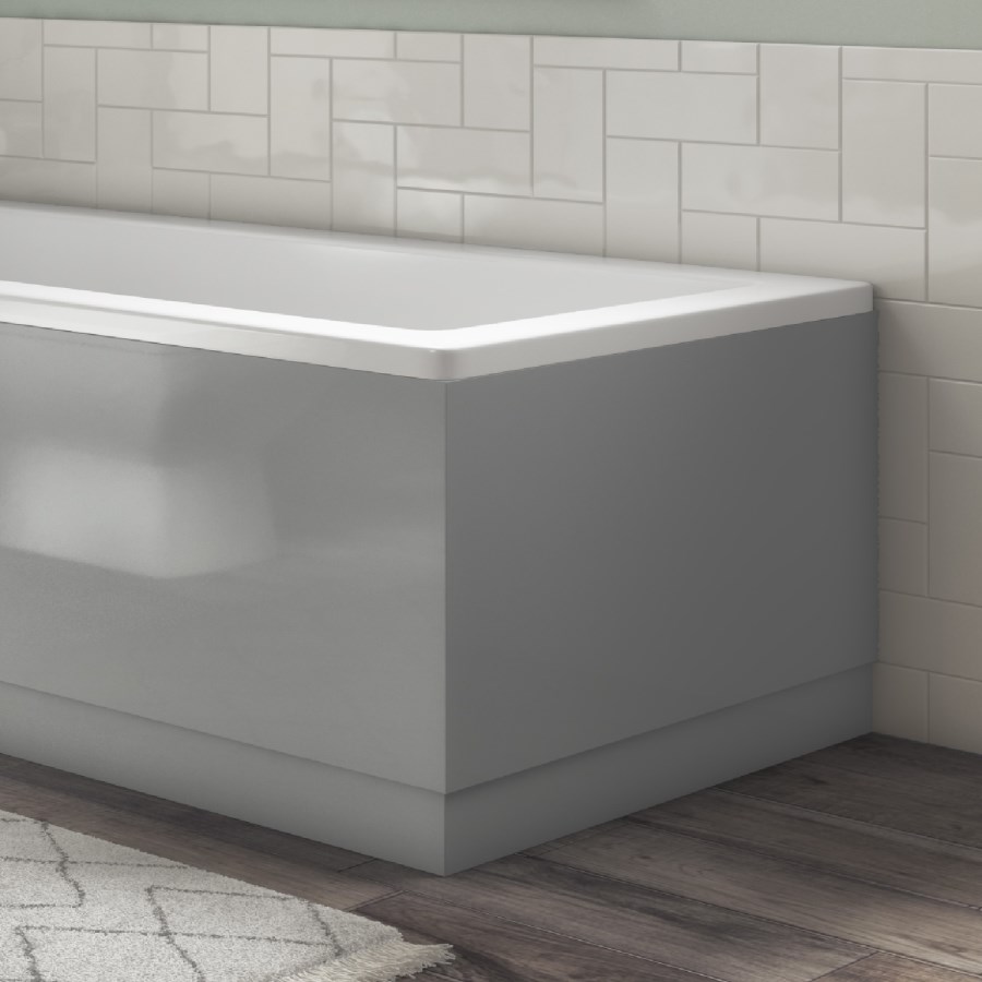 800mm Wooden Grey Gloss Bath End Panel - Ashford