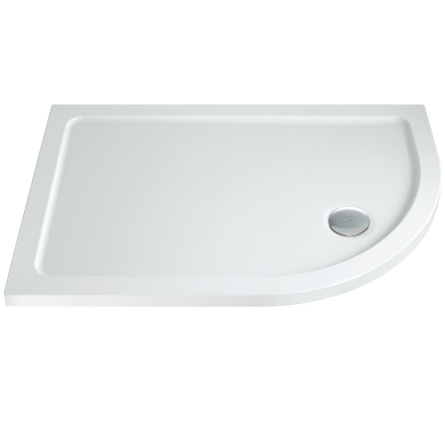 Right Hand Offset Quadrant Low Profile Shower Tray 1000 x 800mm - Slim Line