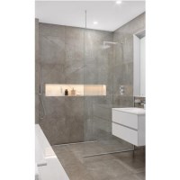 Frameless 845mm Chrome Wet Room Shower Screen with Ceiling Support Bar - Live Your Colour Frameless 845mm Chrome Wet Room Shower Screen with Ceiling Support Bar - Live Your Colour