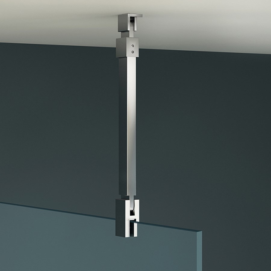Frameless 845mm Chrome Wet Room Shower Screen with Ceiling Support Bar - Live Your Colour