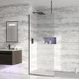 Black 745mm  Wet Room Shower Screen with Ceiling Support Bar  - Live Your Colour