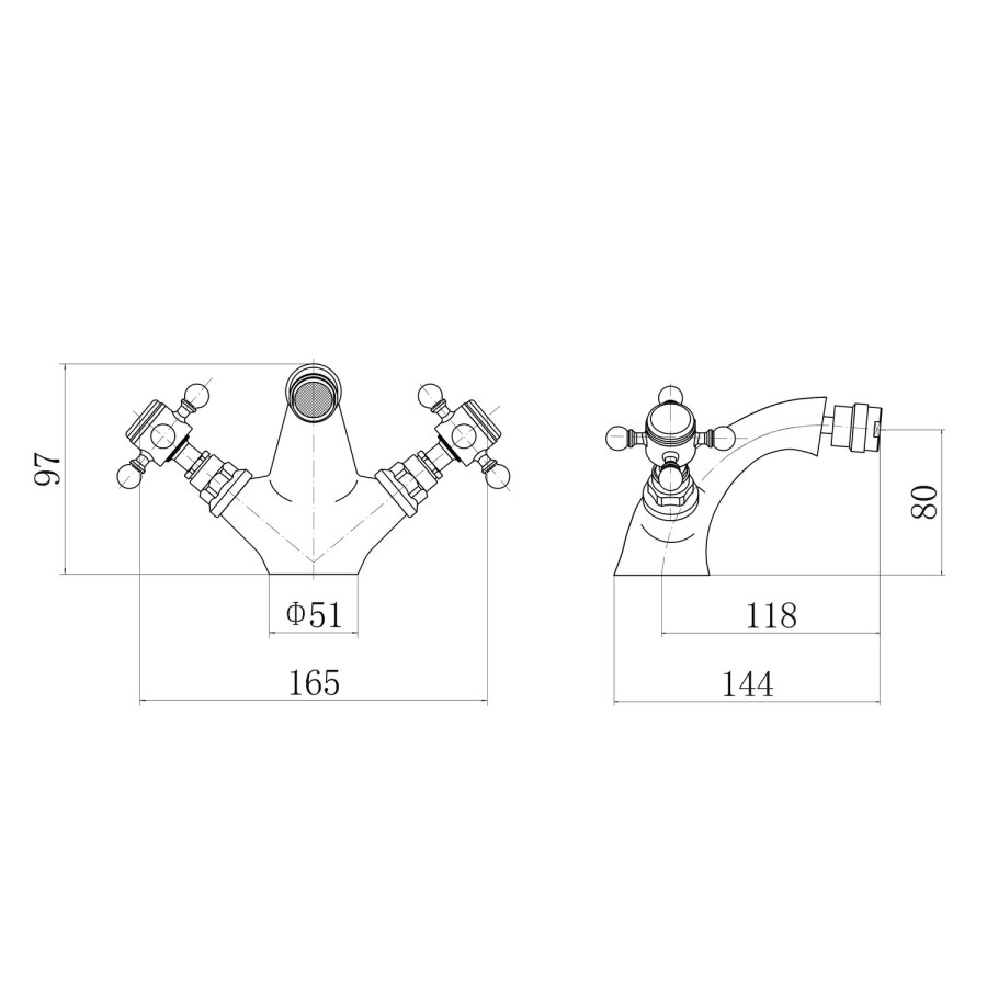 Oxford Bidet Mono Mixer Tap