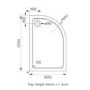 1200x800mm Right Hand Offset Quadrant Shower Tray - White Acrylic Stone Resin - Pearl