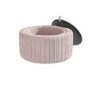 Pink Velvet Ottoman Storage Pouffe with White Glass Top - Coffee Table - Clio