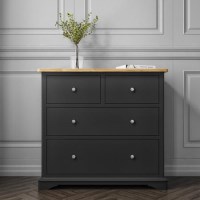 Darley Two Tone Chest of Drawers in Soild Oak and Anthracite Darley Two Tone Chest of Drawers in Soild Oak and Anthracite