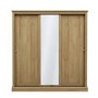 Oak 3 Door Sliding Mirrored Wardrobe - Devon - LPD